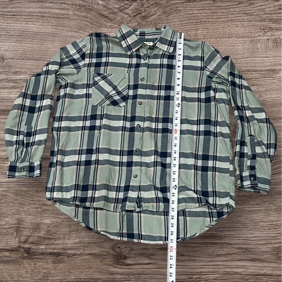 Magellan Outdoors Shirt Womens XL Navy Aqua Plaid Boyfriend Fit Willow‎ Creek - Picture 2 of 16